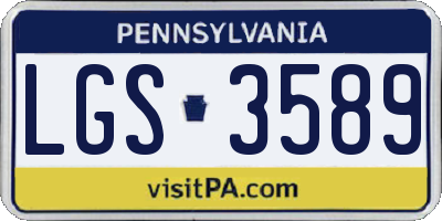 PA license plate LGS3589