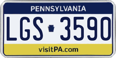 PA license plate LGS3590