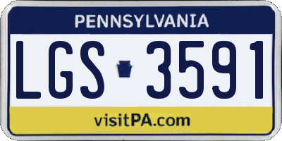 PA license plate LGS3591