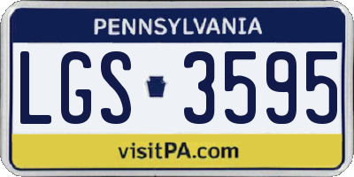 PA license plate LGS3595