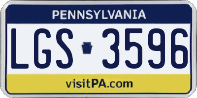 PA license plate LGS3596