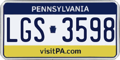 PA license plate LGS3598