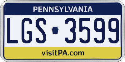 PA license plate LGS3599