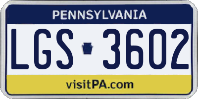 PA license plate LGS3602