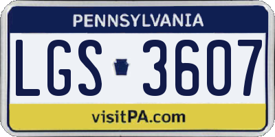 PA license plate LGS3607