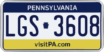 PA license plate LGS3608