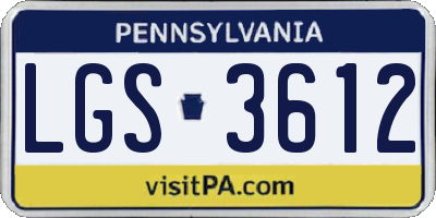 PA license plate LGS3612