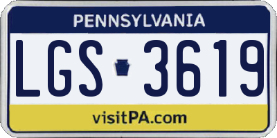 PA license plate LGS3619