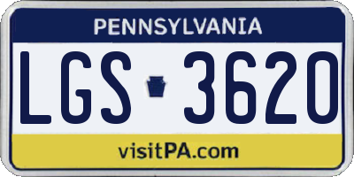PA license plate LGS3620