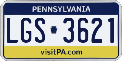 PA license plate LGS3621