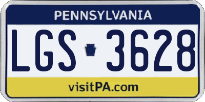 PA license plate LGS3628