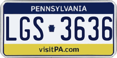 PA license plate LGS3636