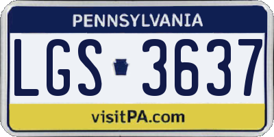 PA license plate LGS3637