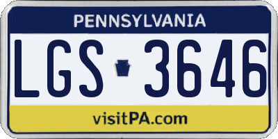PA license plate LGS3646