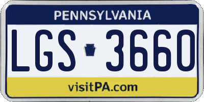PA license plate LGS3660