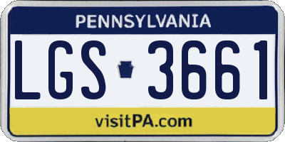 PA license plate LGS3661