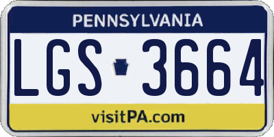 PA license plate LGS3664