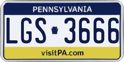 PA license plate LGS3666