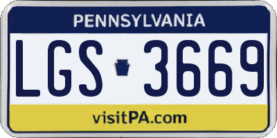 PA license plate LGS3669