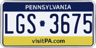 PA license plate LGS3675