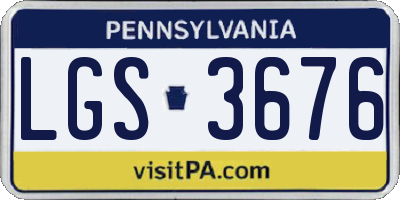 PA license plate LGS3676