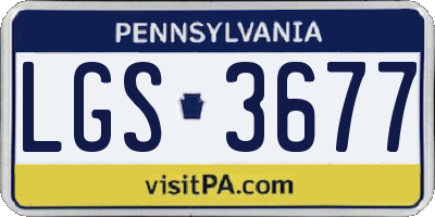 PA license plate LGS3677