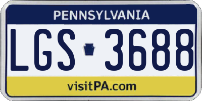 PA license plate LGS3688