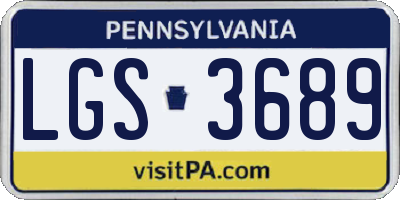 PA license plate LGS3689