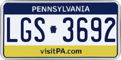 PA license plate LGS3692