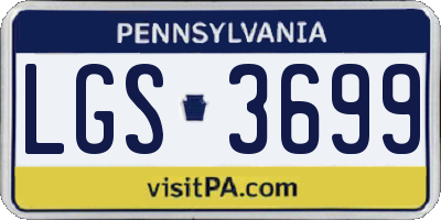 PA license plate LGS3699