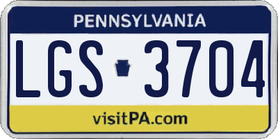 PA license plate LGS3704