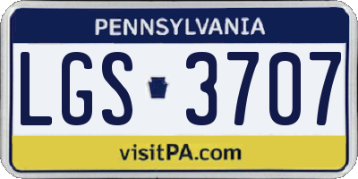 PA license plate LGS3707