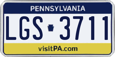 PA license plate LGS3711