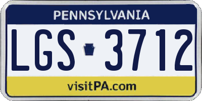 PA license plate LGS3712
