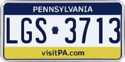 PA license plate LGS3713