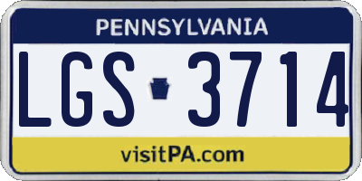 PA license plate LGS3714