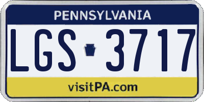 PA license plate LGS3717