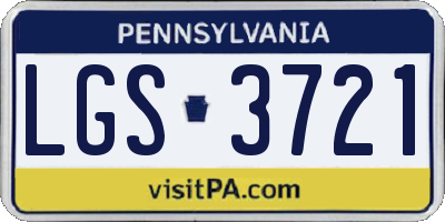PA license plate LGS3721