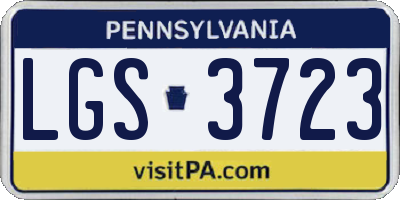 PA license plate LGS3723