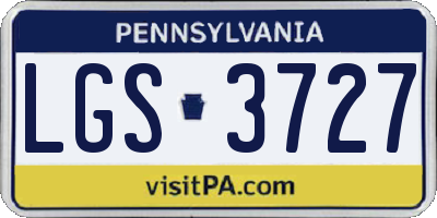 PA license plate LGS3727