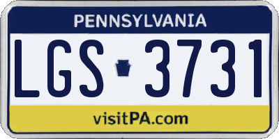 PA license plate LGS3731
