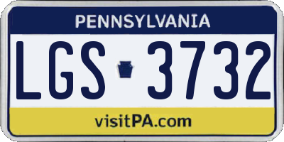 PA license plate LGS3732