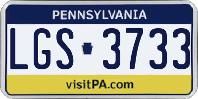 PA license plate LGS3733