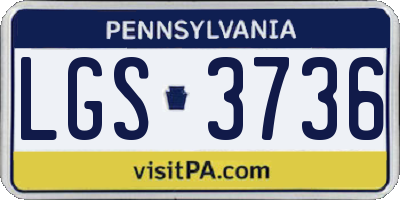 PA license plate LGS3736