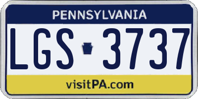PA license plate LGS3737