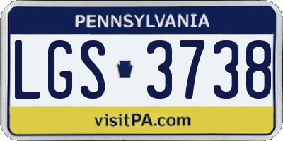 PA license plate LGS3738