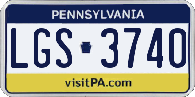 PA license plate LGS3740