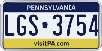 PA license plate LGS3754