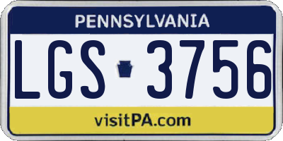 PA license plate LGS3756