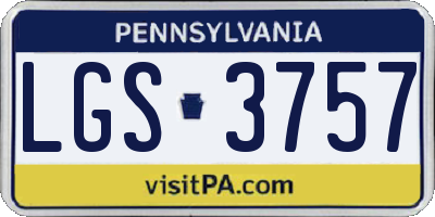 PA license plate LGS3757
